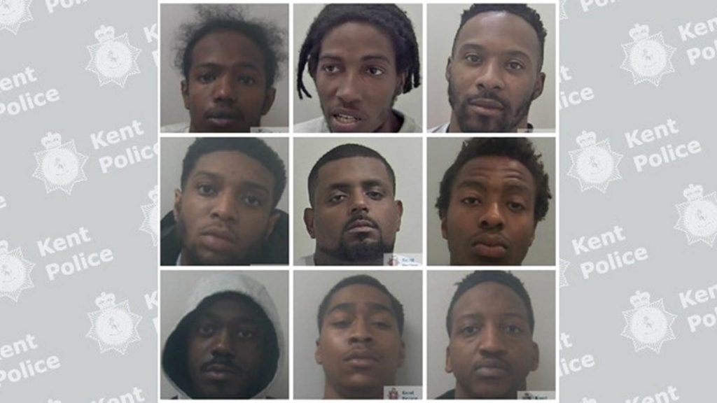 Nine men jailed