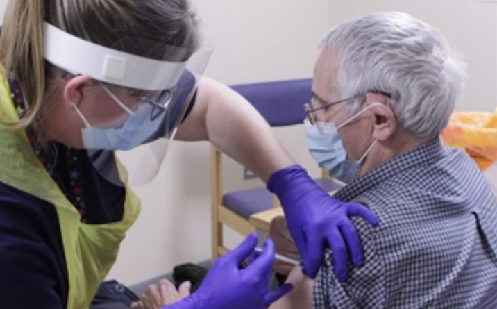 Almost half of the adults in the county have had their first jab